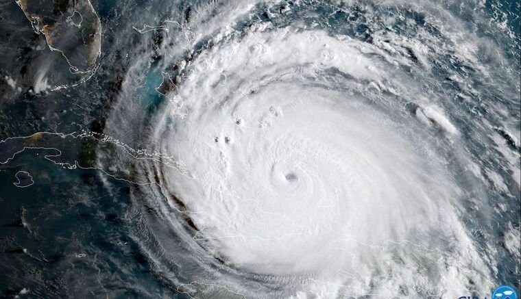 Satellite view of Hurricane Irma approaching Florida